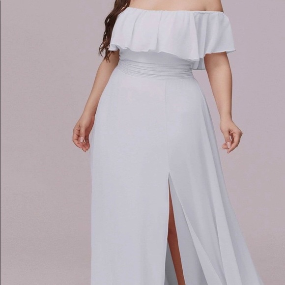 Ever-Pretty - Off the Shoulder Bridesmaid Dress with Thigh Split - Picture 2 of 10